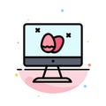 Monitor, Screen, Egg, Easter Abstract Flat Color Icon Template Royalty Free Stock Photo