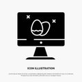 Monitor, Screen, Egg, Easter solid Glyph Icon vector Royalty Free Stock Photo
