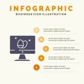 Monitor, Screen, Egg, Easter Solid Icon Infographics 5 Steps Presentation Background Royalty Free Stock Photo