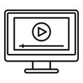 Monitor screen recording icon, outline style Royalty Free Stock Photo