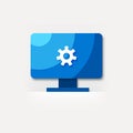 Monitor settings blue material design icon Royalty Free Stock Photo