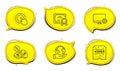 Monitor settings, Winner ticket and Click hand icons set. Currency exchange sign. Vector Royalty Free Stock Photo