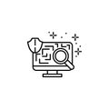 Monitor shield QR code scanner icon. Element of qr code and barcode icon