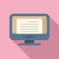 Monitor test icon flat vector. Book final