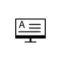 Monitor, text icon. Simple glyph vector of text editor set icons for UI and UX, website or mobile application Royalty Free Stock Photo