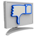 Monitor with thumb down sign Royalty Free Stock Photo