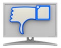 Monitor with thumb down sign Royalty Free Stock Photo