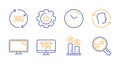 Monitor, Time and Web tutorials icons set. 360 degrees, Ab testing and Face id signs. Vector Royalty Free Stock Photo
