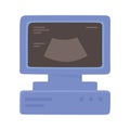 Monitor ultrasound scanner medical equipment isolated icon style