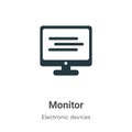 Monitor vector icon on white background. Flat vector monitor icon symbol sign from modern electronic devices collection for mobile Royalty Free Stock Photo