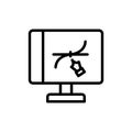 Monitor vector program icon. Simple line, outline vector elements of architecture icons for ui and ux, website or mobile