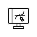 Monitor vector program icon. Simple line, outline vector elements of architecture icons for ui and ux, website or mobile Royalty Free Stock Photo