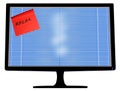 Monitor with venetain blind and message Royalty Free Stock Photo