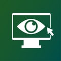Monitor view icon. Screen eye symbol. Computer look Vector. Digital vision. Royalty Free Stock Photo