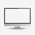 Monitor with white display and shadow, front view - stock vector