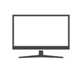 Monitor widescreen silhouette monochrome icon. Computer or tv empty screen, display. Royalty Free Stock Photo