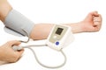 Monitoring blood pressure with tonometer Royalty Free Stock Photo