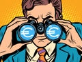 Monitoring the currency Euro exchange rate Royalty Free Stock Photo