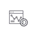 Monitoring of dynamics linear icon concept. Monitoring of dynamics line vector sign, symbol, illustration.