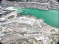 Bird's Eye View of Water Management Systems in a Large Mining Site Royalty Free Stock Photo