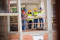 Monitoring group at building construction show place of building Royalty Free Stock Photo