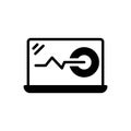 Black solid icon for Monitoring, invigilate and machine Royalty Free Stock Photo