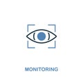 Monitoring icon in two colors. Premium design from internet security icons collection. Pixel perfect simple pictogram monitoring