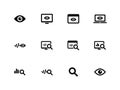 Monitoring icons on white background.