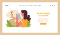 Monitoring location concept. Flat vector