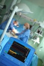 Monitoring patient heart activity during medical procedure.