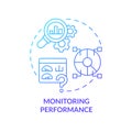 Monitoring performance blue gradient concept icon