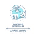 Monitoring performance turquoise concept icon