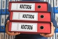 Monitoring process words. Folder concept. Ring binders. Administration. Royalty Free Stock Photo