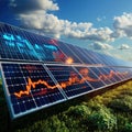 Monitoring system visualizes solar panel performance in daylight Royalty Free Stock Photo