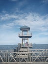 The monitoring tower at tongke tongke beach Royalty Free Stock Photo