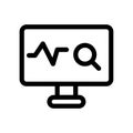 monitoring work vector line icon