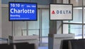 Flight from Salt lake city to Charlotte, airport terminal gate. Editorial 3d rendering