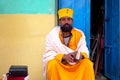 Debre Damo, Ethiopia - 7 June 2019 : A monk at ancient Debre Damo monastery building, Tigray, Ethiopia