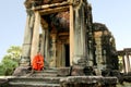 Monk at Angkor Wat Royalty Free Stock Photo