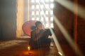 Monk in Bagan, Myanmar Royalty Free Stock Photo
