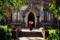 Monk in Bagan, Myanmar Royalty Free Stock Photo