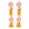 Monk Buddha Cartoon Cute Character Royalty Free Stock Photo