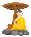 monk in Buddhism meditation vector design