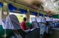 Young monk in the train