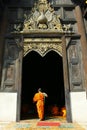 Monk coming in temple