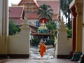 Monk and details of fine arts at Buddhist temple