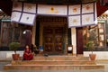 Monk of Drubgon Jangchup Choeling Tibetan Temple, Kathmandu, Nep