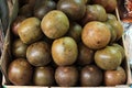 Monk fruits Siraitia grosvenorii, used as a low-calorie sweetener for cooling drinks and in traditional Chinese medicine