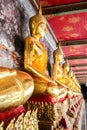 Monk golden image of Buddha Royalty Free Stock Photo
