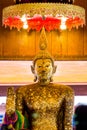 Monk golden image of Buddha Royalty Free Stock Photo